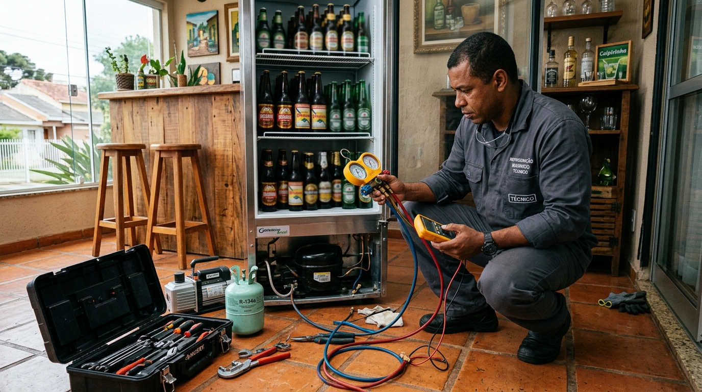 Técnico de conserto de cervejeira em residência em Serra‑ES