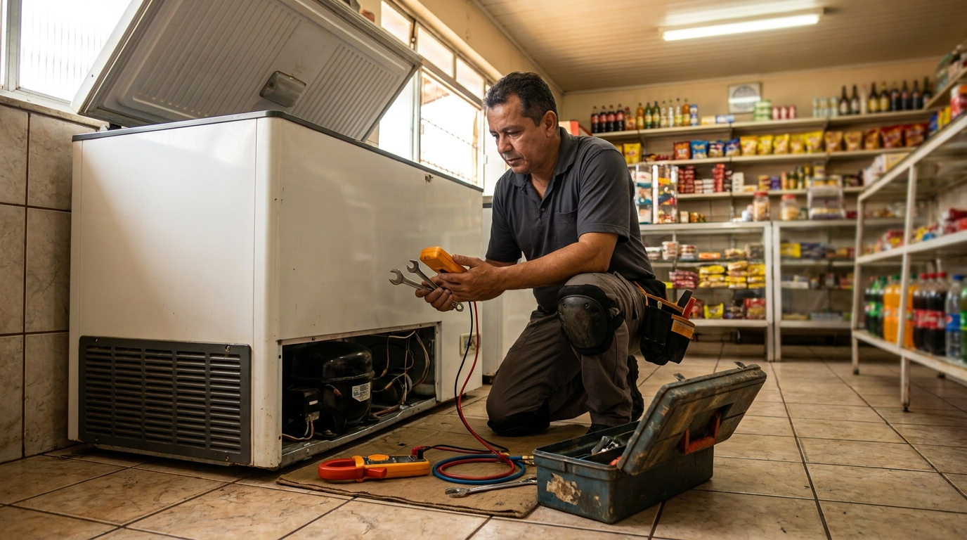 Técnico de conserto de freezer em residência em Serra‑ES